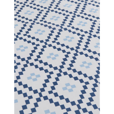 Blue geometric shower curtain 180x180cm, imported from the UK