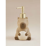 Brown capybara soap dispenser ceramic 10x10x18 cm, UK version