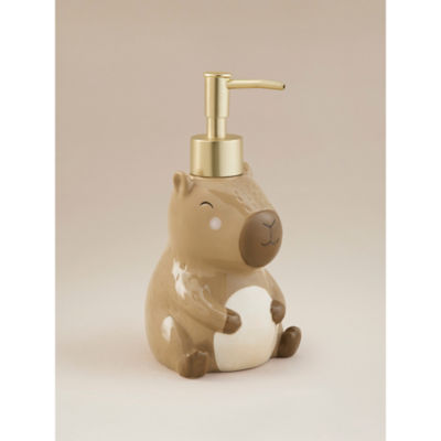 Brown capybara soap dispenser ceramic 10x10x18 cm, UK version