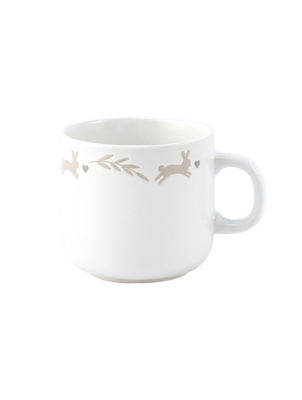 Stoneware bunny wax resist mug 12.6cm, imported from the UK