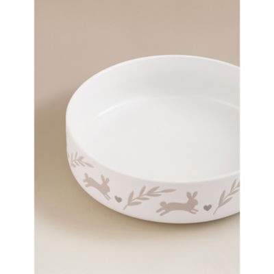 White bunny pasta bowl stoneware - British product