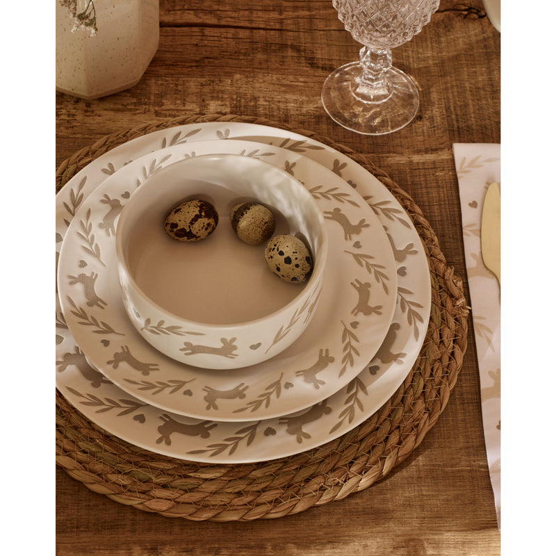 White Bunny dinner set 12 piece stoneware, UK version