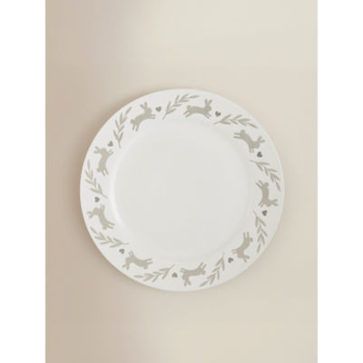 White Bunny stoneware dinner plate, UK version