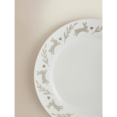 White Bunny stoneware dinner plate, UK version