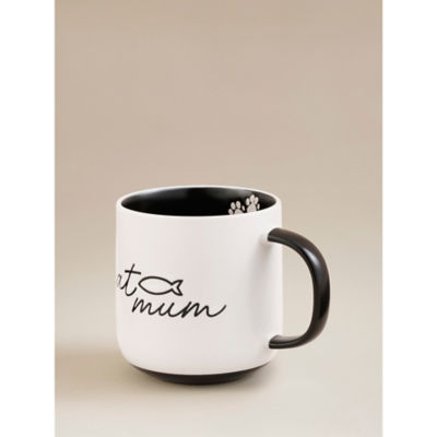 Black and White Cat Mum Mug stoneware UK version