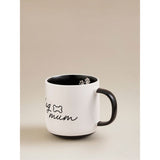 Dog Mum Mug in black and white stoneware - British product