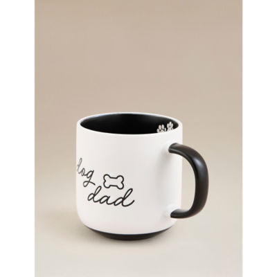 Black and White Dog Dad Mug stoneware, imported from the UK