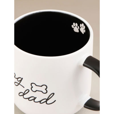 Black and White Dog Dad Mug stoneware, imported from the UK