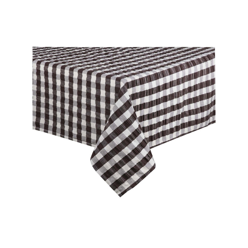 Brown check cotton tablecloth 230x140cm, UK version
