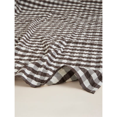 Brown check cotton tablecloth 230x140cm, UK version