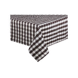 Brown check cotton tablecloth 230x140cm, UK version