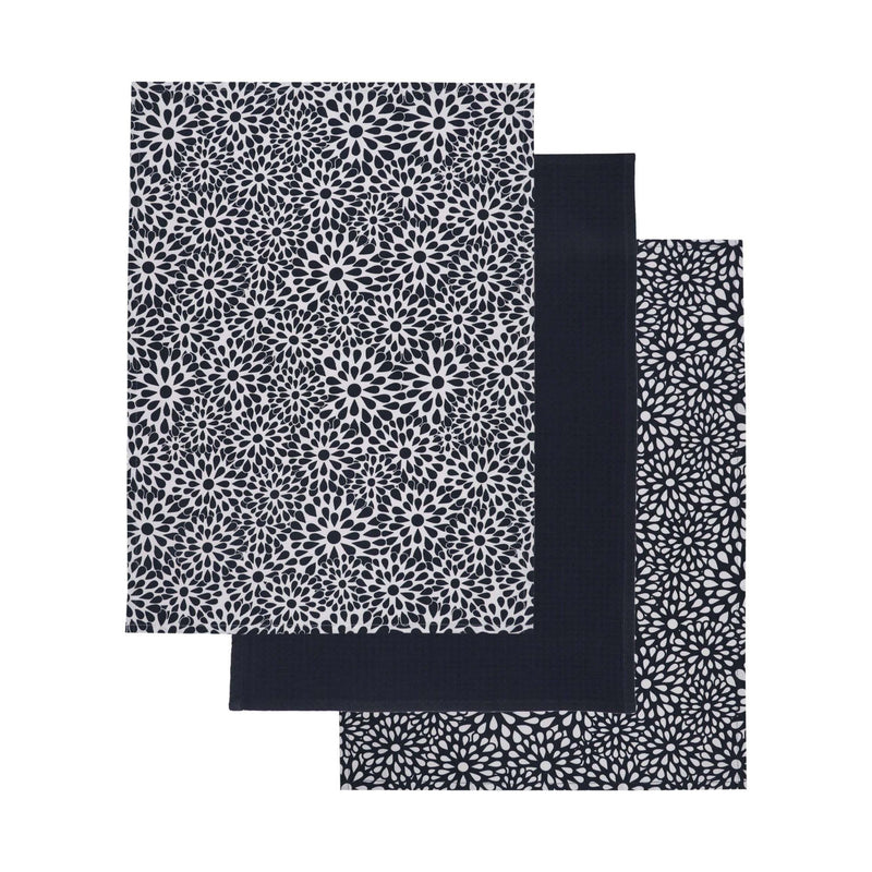 Blue floral tea towel set 65x45 cm - British product