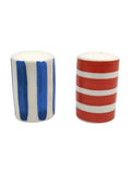 Painted Stripe stoneware salt and pepper set - British product