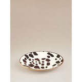 White cow print stoneware dinner set 12 piece, imported from the UK