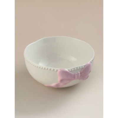 Pink and white bow stoneware cereal bowl 14.8cm, UK version