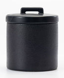 Black textured stoneware canister 11x11x12.8cm (British brand)
