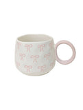 Pink Bow stoneware mug (British brand)