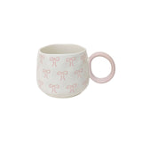 Pink Bow stoneware mug (British brand)