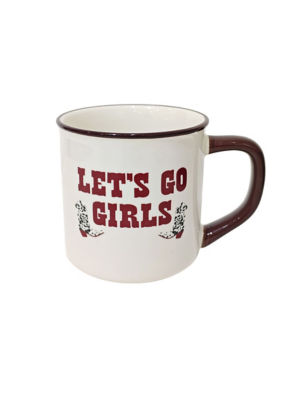 Lets Go Girls stoneware mug, imported from the UK
