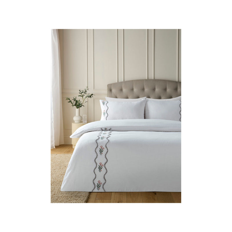 Embroidered floral duvet set double, imported from the UK
