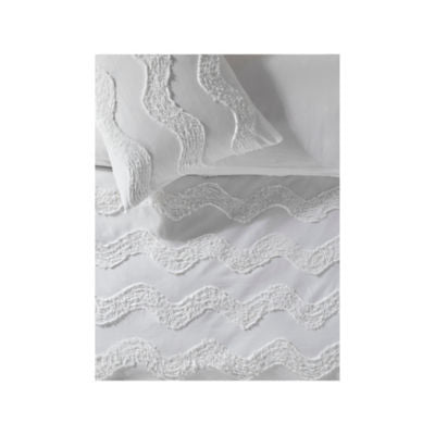 Cotton duvet set wavy stripe tufted double - British product