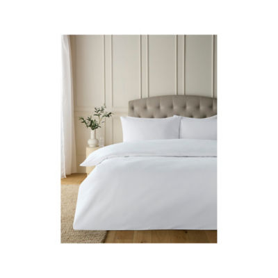 White textured waffle cotton duvet set king - British product