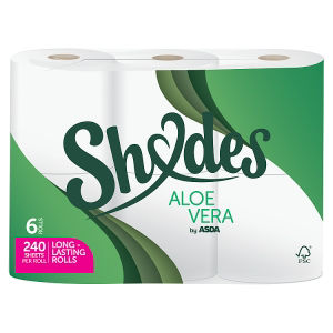 Shades by ASDA Aloe Vera toilet tissue 6 rolls, UK version