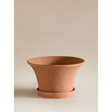 Coral fluted ceramic planter 20.7cm - British product