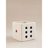 Ceramic dice planter white 15cm, imported from the UK