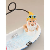 Hand painted gnome birdbath with hanging hook (British brand)
