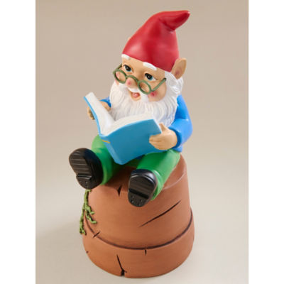 Reading gnome hand-painted ornament 24cm imported from the UK