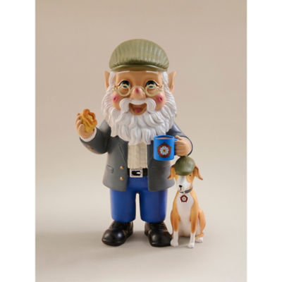 Flat Cap Dog Gnome garden ornament, UK version