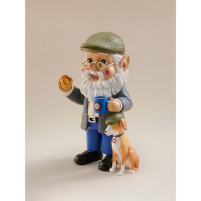 Flat Cap Dog Gnome garden ornament, UK version