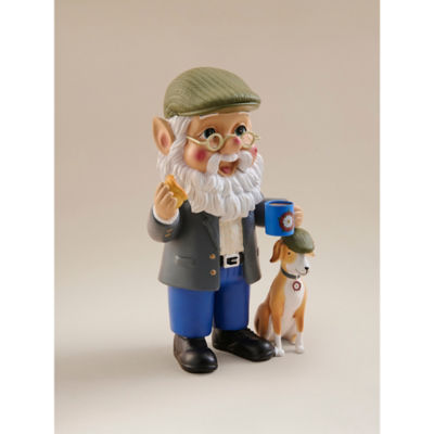 Flat Cap Dog Gnome garden ornament, UK version