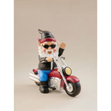 Multicoloured hand-painted biker gnome ornament 20cm wide - British product