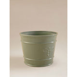 Large green ceramic bee planter with drainage hole - British product