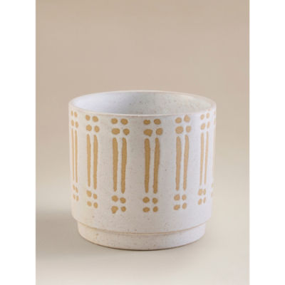 Cream glazed ceramic planter 14.5cm (British brand)