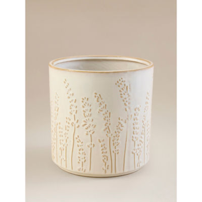 Cream ceramic leaf planter 15cm - British product