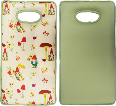 Gnome kneeler with decorative print and handle - British product
