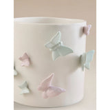 White glazed ceramic butterfly planter 16cm (British brand)