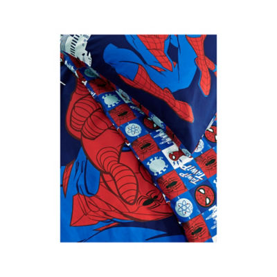Marvel Spider-Man navy reversible duvet set single - British product