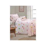 Mixed fruit reversible duvet set single size with ric rac trim, UK version
