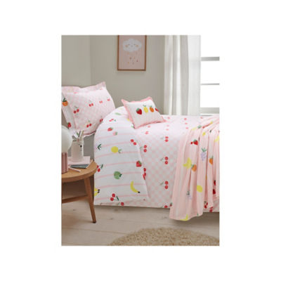 Toddler duvet set mixed fruit ric rac trim, imported from the UK