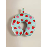 Travel pillow pink strawberry 28x31 cm, imported from the UK