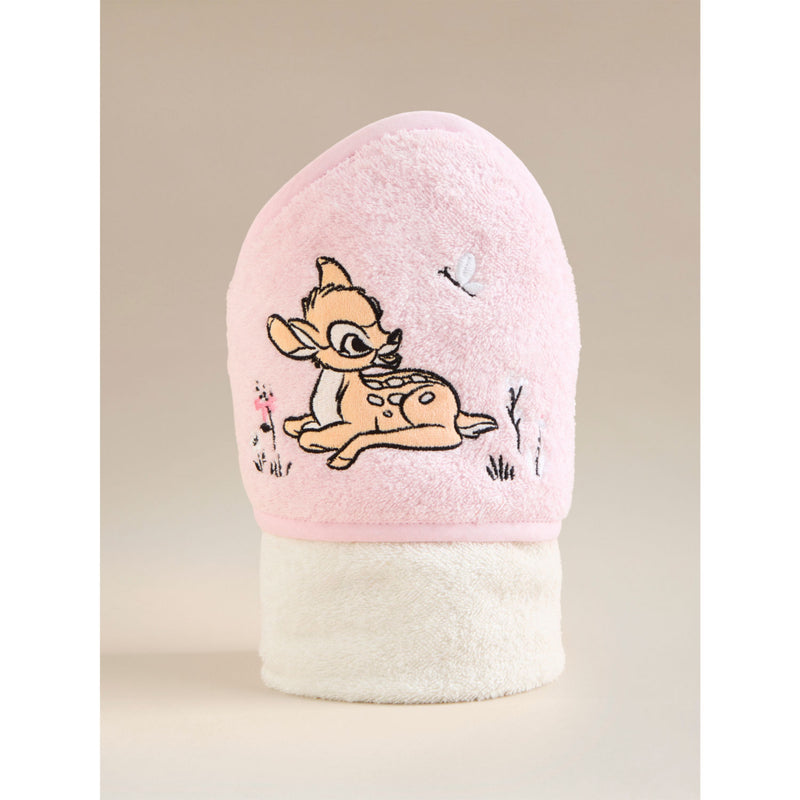 Disney Bambi pink cotton hooded towel 75x75cm (British brand)