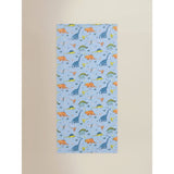 Blue dino printed beach towel 71x52 cm, imported from the UK