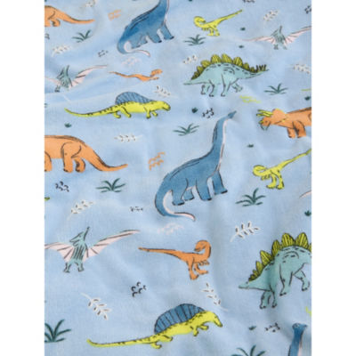 Blue dino printed beach towel 71x52 cm, imported from the UK