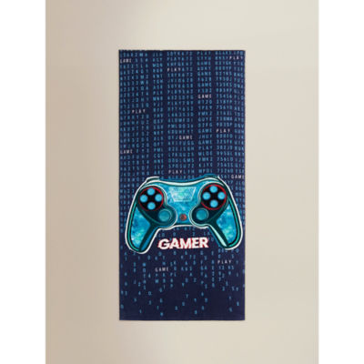 Beach towel navy gaming printed 71x52cm, UK version
