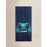 Beach towel navy gaming printed 71x52cm, UK version