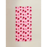 Pink Strawberry printed beach towel 71x52cm (British brand)